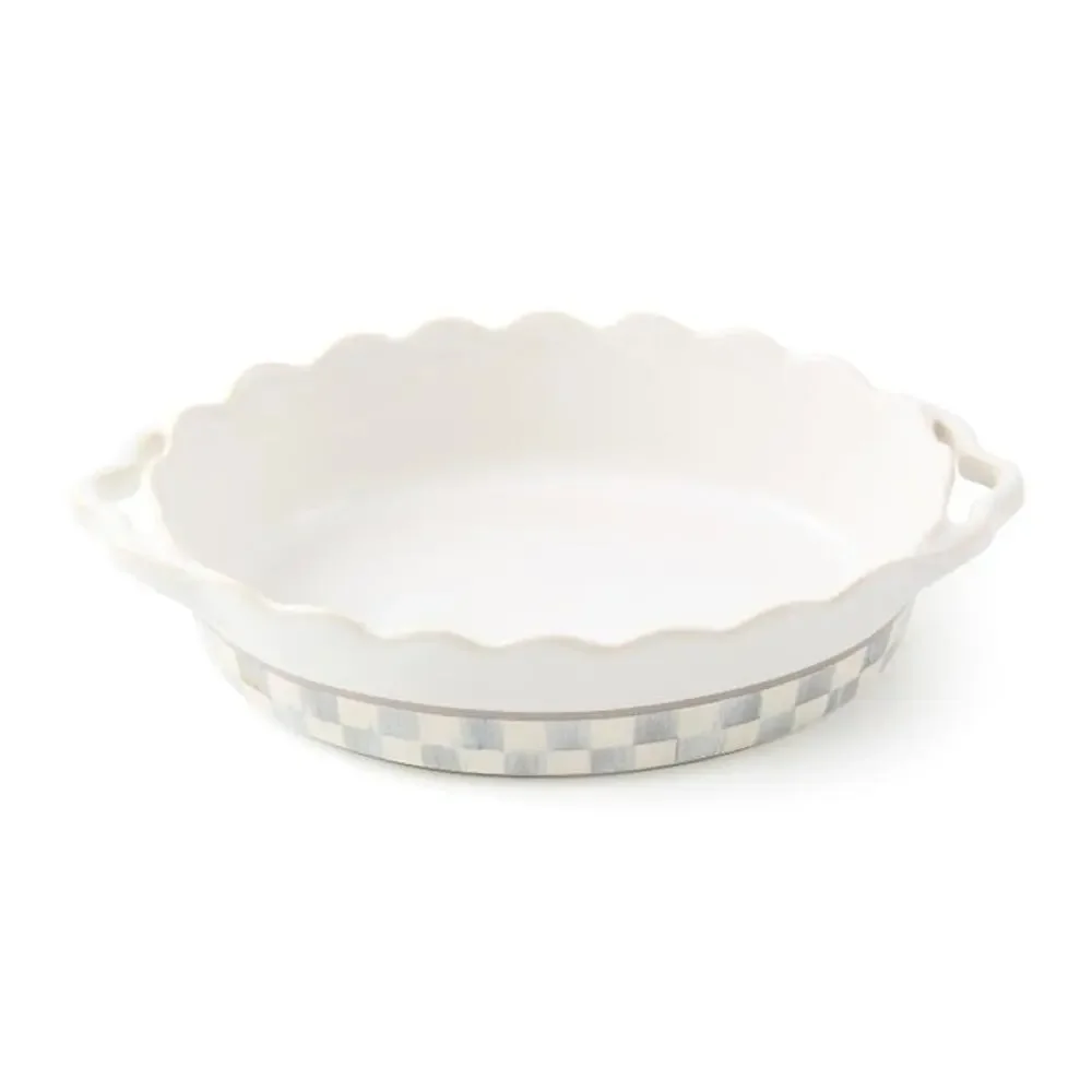 NEW MacKenzie-Childs Sterling Check Everyday Small Oval Baker